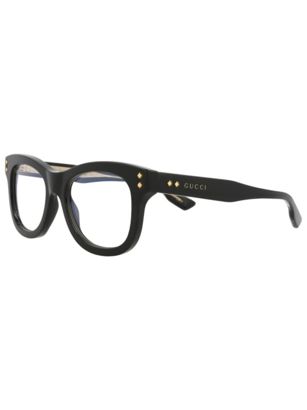 New Gucci Women's Sunglasses Square Rectangle Acetate Frame Black Black